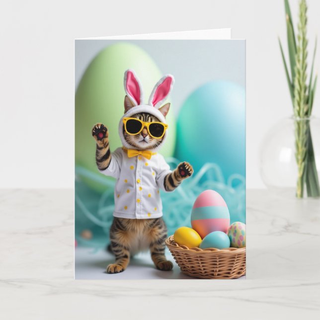 Cool Cat Springtime Holiday Card (Front)