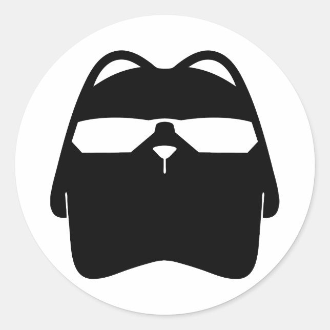 Cool Cat Sticker, Secret Agent Chubbs, Classic Round Sticker (Front)