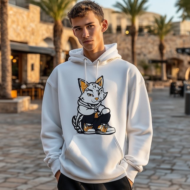Cool Cat Streetwear – Confident Cartoon Mascot Hoodie (Creator Uploaded)