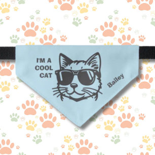 Cool Cat Sun Glasses Pet Bandana Collar