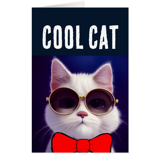 COOL CAT SUNGLASSES BIGGEST JUMBO BIRTHDAY CARD (Front)