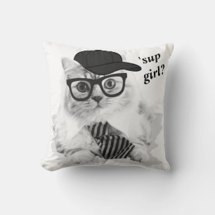 Cool Cat 'sup girl? Throw Pillow