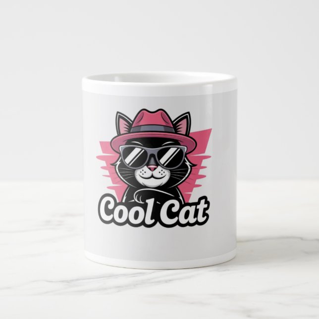 Cool Cat Swagger Giant Coffee Mug (Front)