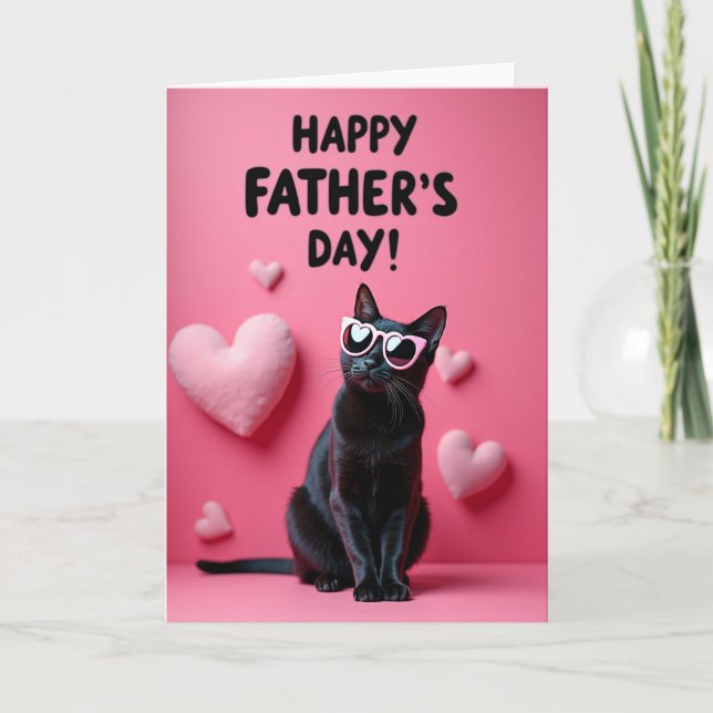 Cool Cat Sweet Fathers Day Card (Front)