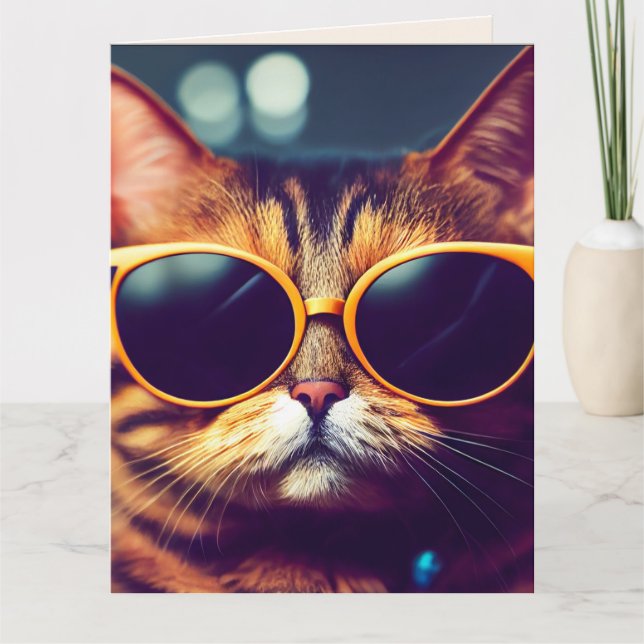 COOL CAT TABBY BIRTHDAY CARDS CARD (Front)