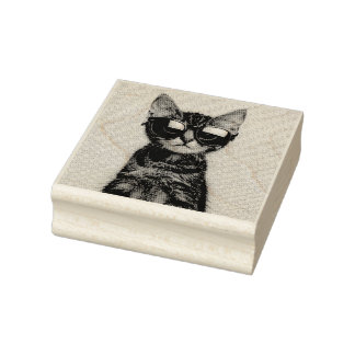 COOL CAT TABBY KITTEN RUBBER STAMP