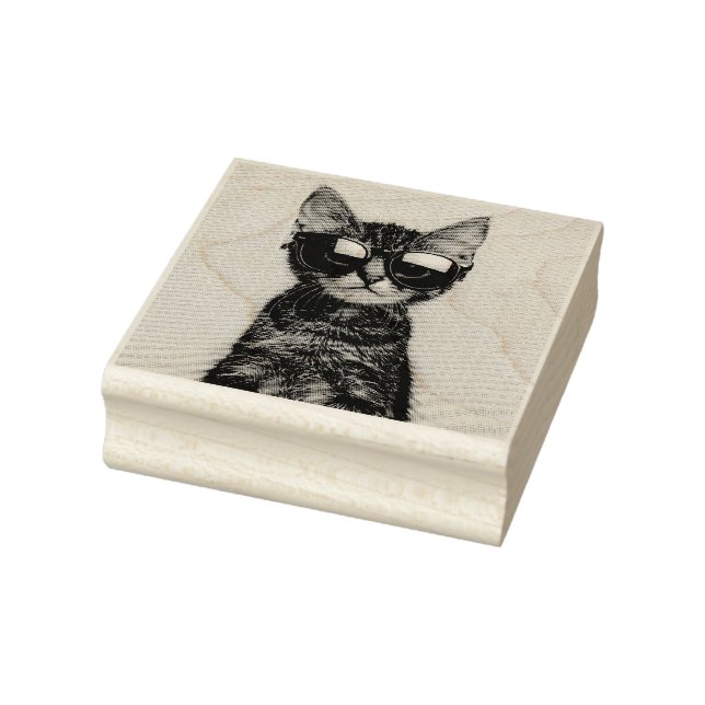 COOL CAT TABBY KITTEN RUBBER STAMP (Stamp)