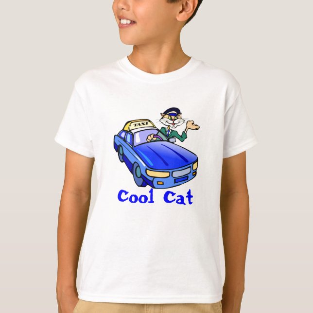 Cool Cat Taxi Driver T-Shirt (Front)