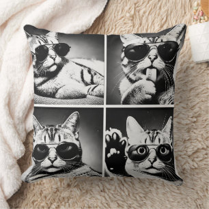 Cool cat Throw Pillow