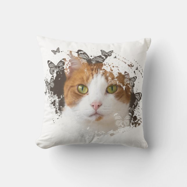 Cool Cat Throw Pillow (Front)