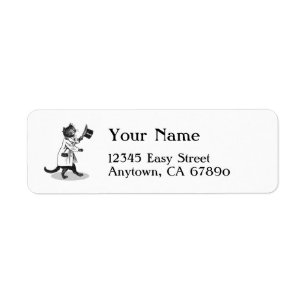 Cool Cat Top Hat Custom Return Address Labels