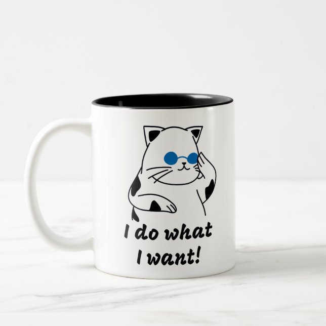 COOL CAT Two-Tone COFFEE MUG (Left)