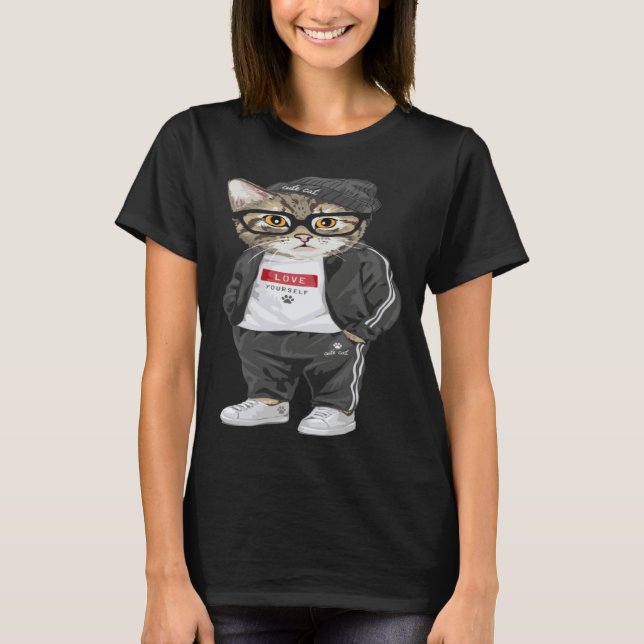 Cool Cat Urban Style Cute Cats T-Shirt (Front)