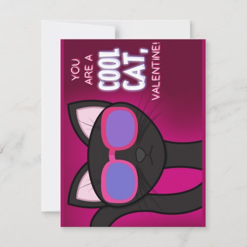 Cool Cat Valentines Day Holiday Card