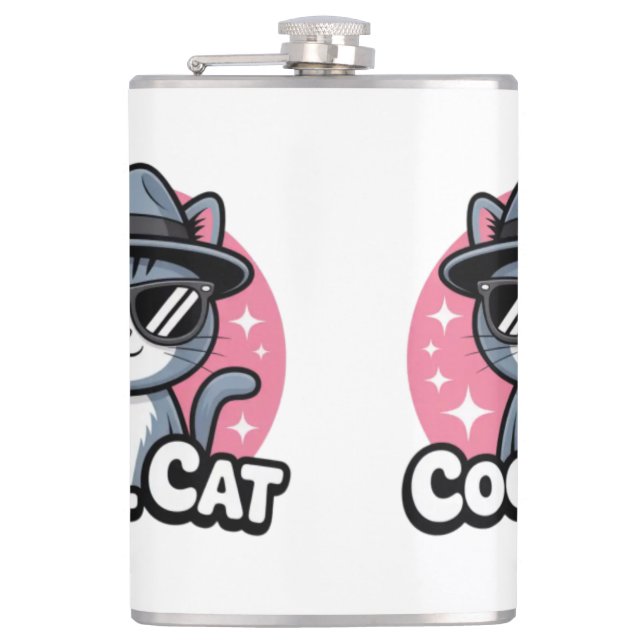 Cool Cat Vibes Flask (Front)