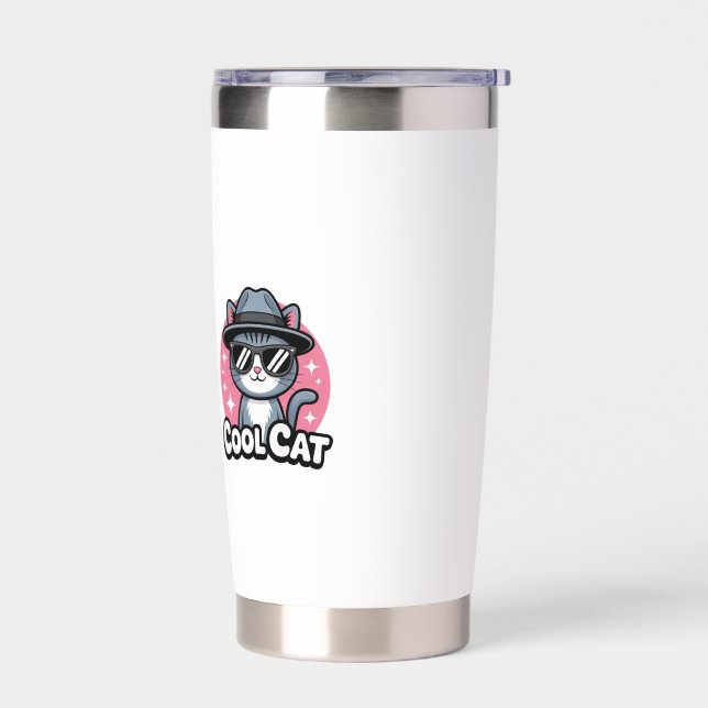 Cool Cat Vibes Insulated Tumbler (Left)