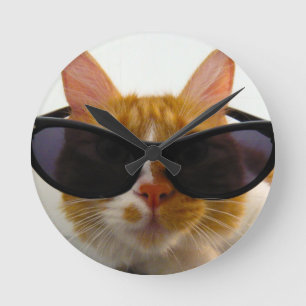 Cool Cat Wearing Sunglasses Clock