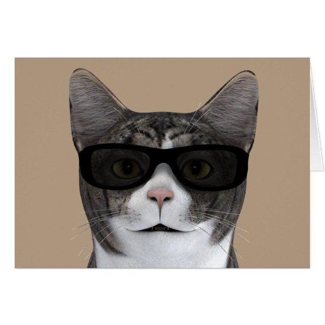 Cool Cat With Black Sunglasses Cards (Front Horizontal)
