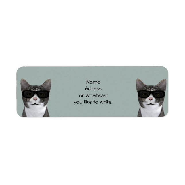 Cool Cat With Black Sunglasses Label (Front)