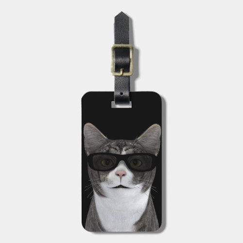 Cool Cat With Black Sunglasses Luggage Tag