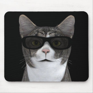 Cool Cat With Black Sunglasses Mouse Pad