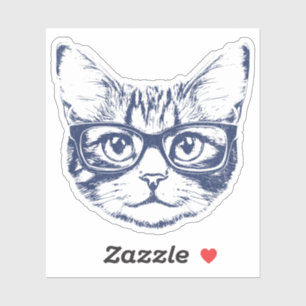 Cool Cat with Glasses Sticker