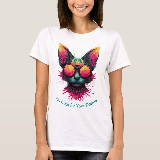 Cool Cat with Glasses Women's T-Shirt (Front)