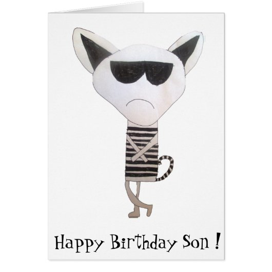 Cool Cat with sunglasses birthday (Front)