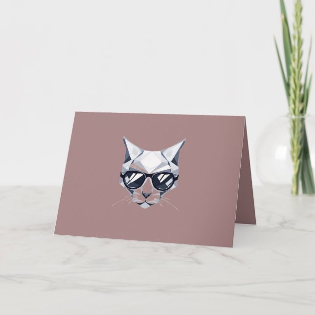 Cool Cat with Sunglasses Holiday Card. Card (Front)