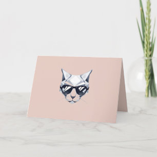 Cool Cat with Sunglasses Holiday Card. Card