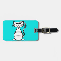Cool Cat with sunglasses Luggage Tag