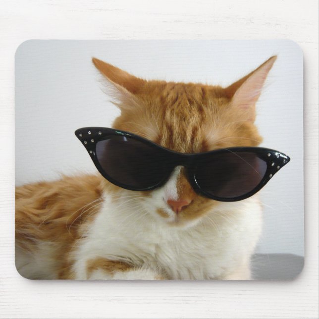 Cool Cat with Sunglasses Mousepad (Front)
