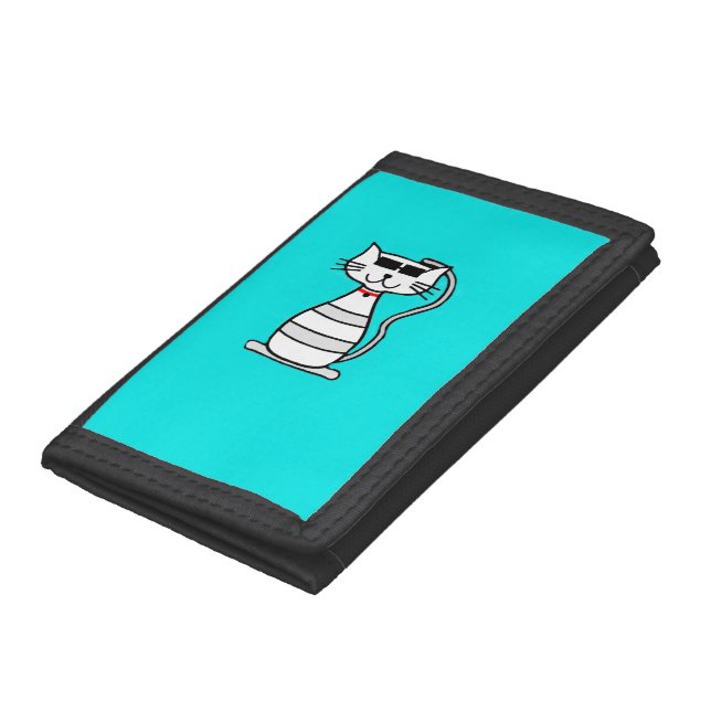 Cool Cat with sunglasses Tri-fold Wallet (Bottom)