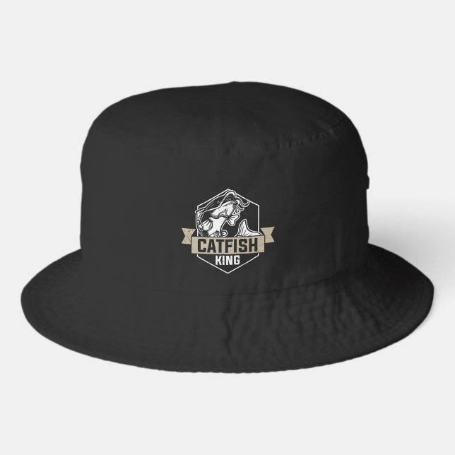 Cool Catfish King word art  Bucket Hat (Front)