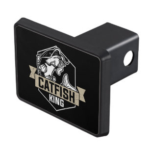 cool catfish king word art  hitch cover
