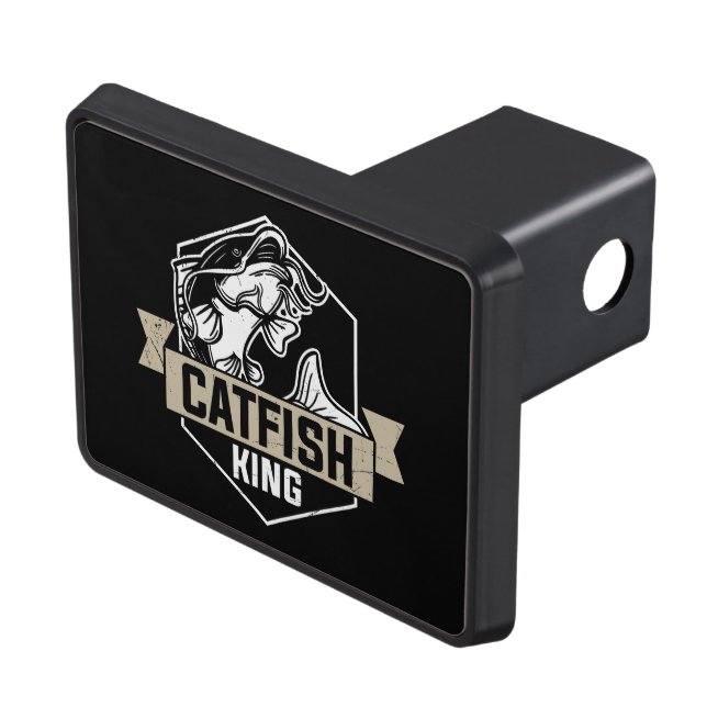 cool catfish king word art  hitch cover (Top Right)