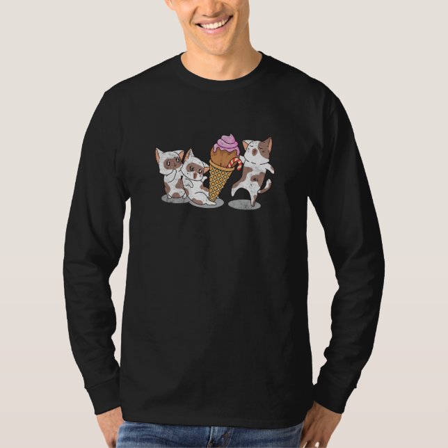 Cool Cats And Ice Cream Cat Cone Sundae  Dessert   T-Shirt (Front)