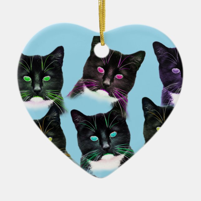Cool Cats Ceramic Ornament (Front)