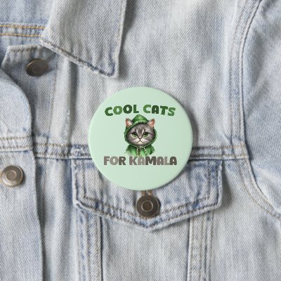 Cool Cats for Kamala Harris President 2024 Button