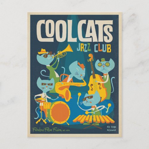 Cool Cats Jazz Postcard
