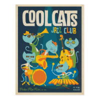 Cool Cats Jazz Postcard