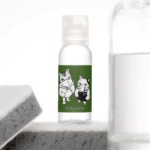 Cool Cats Line Drawing Wearing Face Masks Hand Sanitizer