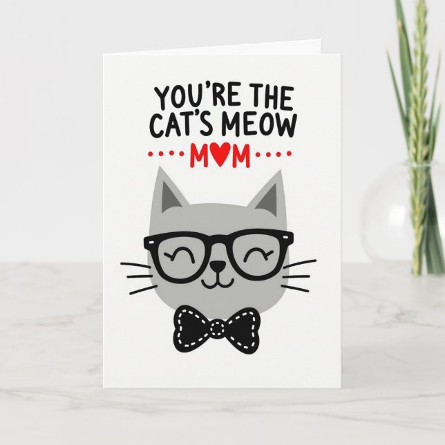 Cool Cats Meow Mothers Day Card (Front)