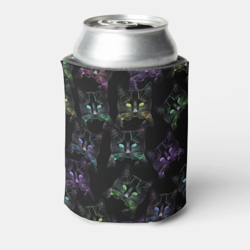 Cool Cats on Black Can Cooler