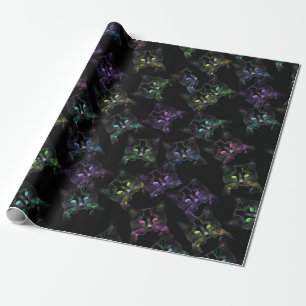 Cool Cats on Black! Multi-colored Cats Wrapping Paper