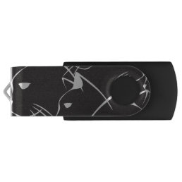 Cool Cats pattern Funny cute colorful Fleece Blank Flash Drive