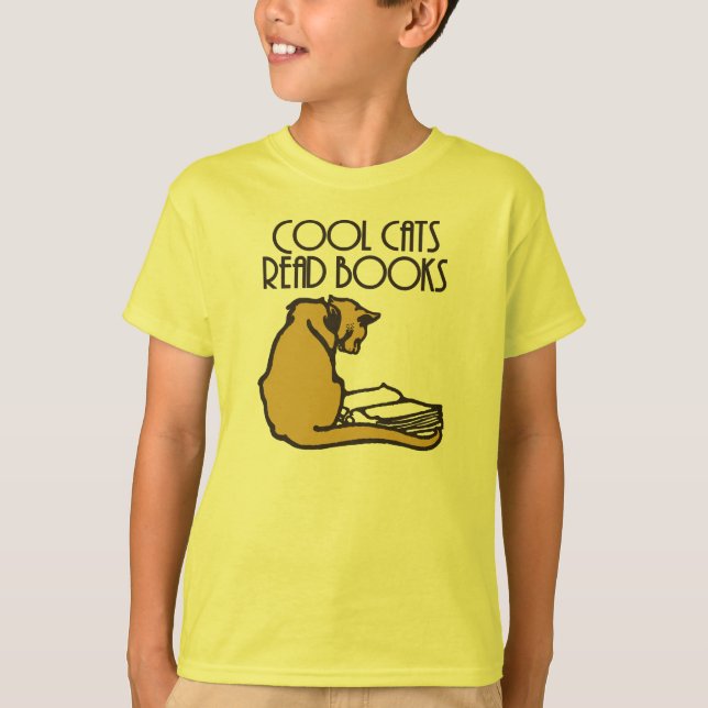 Cool cats read books retro style T-Shirt (Front)