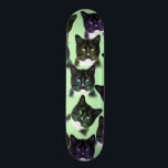 Cool Cats! Skateboard Deck<br><div class="desc">Funky bright eyed cats are perfect for the cat obsessed skater. Add text or another image to make it yours!</div>