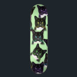 Cool Cats! Skateboard Deck<br><div class="desc">Funky bright eyed cats are perfect for the cat obsessed skater. Add text or another image to make it yours!</div>