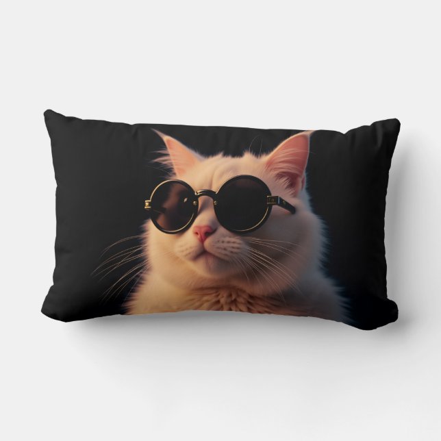 cool cats throw pillows  (Back)